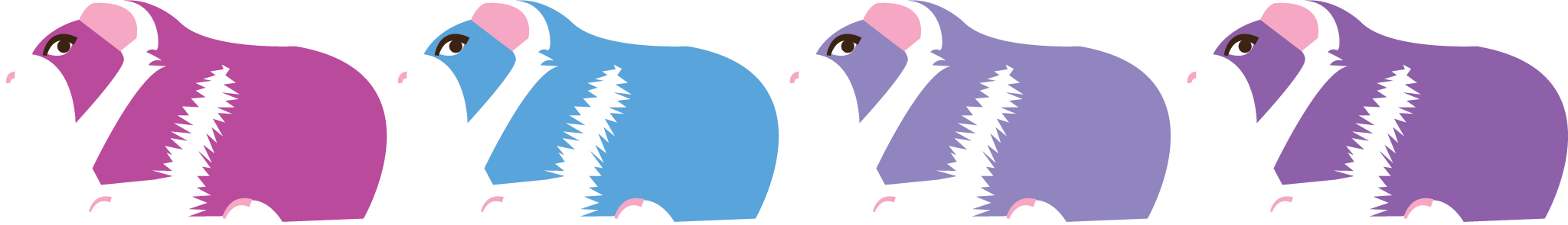blue purple colorful vector image of guinea pigs