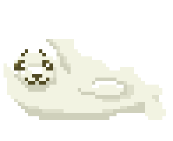 white seal waving and sticking out tongue gif